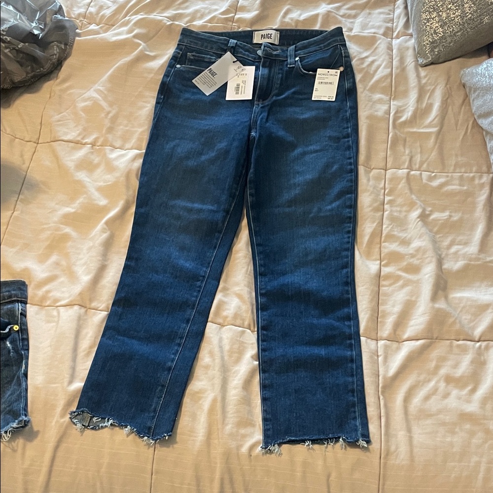 PAIGE Women's Dark Blue Flare Jeans